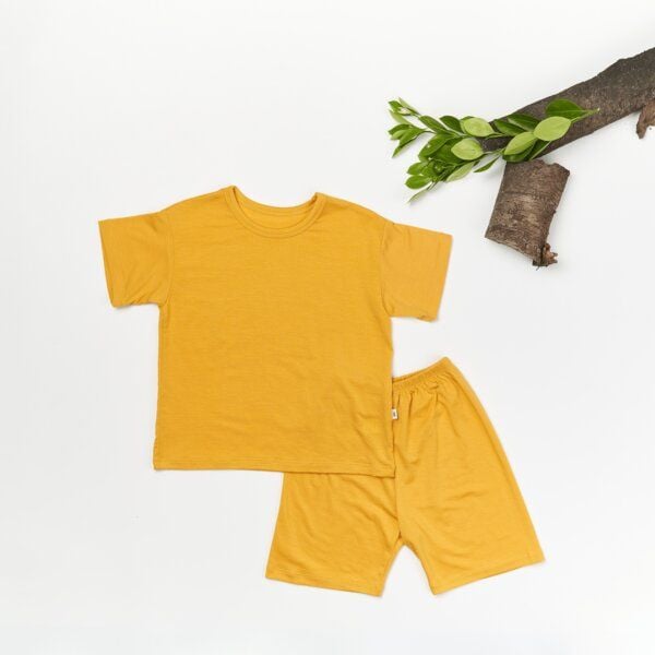 tetoi-vienna TENCEL kurzarm T-Shirt und kurze Hose Kinder Set "Waldbad" von tetoi-vienna