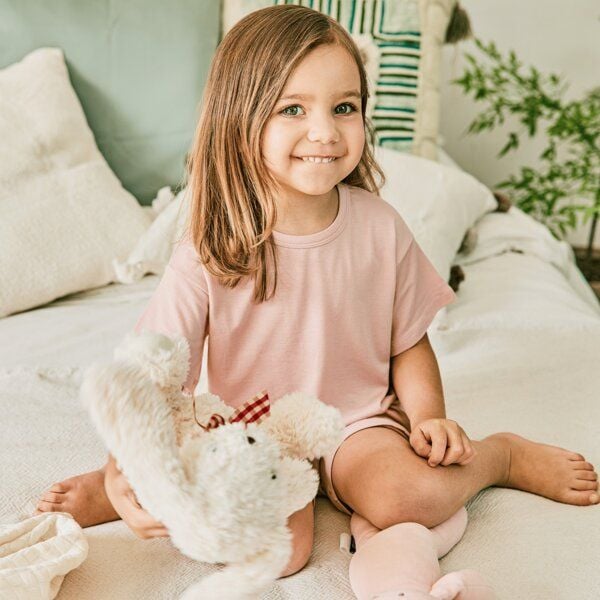 tetoi-vienna TENCEL kurzarm T-Shirt und kurze Hose Kinder Set "Waldbad" von tetoi-vienna