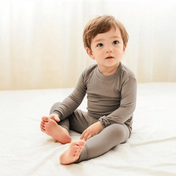 tetoi-vienna TENCEL langarm Body und lange Hose Baby Set "Waldbad" von tetoi-vienna