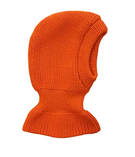 100% Merino Wolle Balaclava Wintermütze Baby Kinder Mädchen Junge Gestrickt M Orange von tevirP