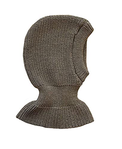 100% Merino Wolle Balaclava Wintermütze Baby Kinder Mädchen Junge Gestrickt S Dark grey von tevirP