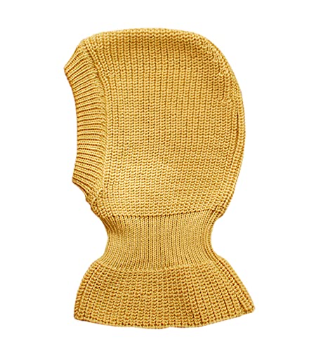 100% Merino Wolle Balaclava Wintermütze Baby Kinder Mädchen Junge Gestrickt S Yellow von tevirP