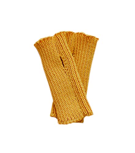 100% Merinowolle Baby Kleinkind Armstulpen Strick Fäustlinge Gr. 3-4 Jahre , gelb von tevirP