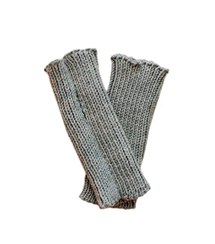 Armstulpen aus 100 % Merinowolle, gestrickt, hellgrau, 3-4 Jahre von tevirP