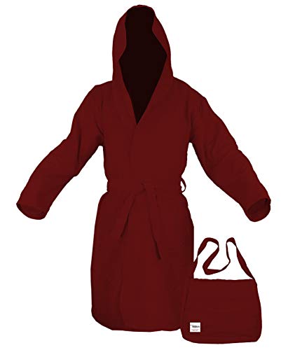 Technische Bademantel Microfaser bordeaux – M von tex family