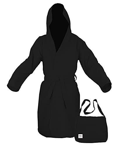 Tex family Technischer Bademantel PODDY aus Mikrofaser schwarz - XXL von tex family