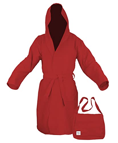 Tex family PODDY Technischer Bademantel aus roter Mikrofaser - XL von tex family