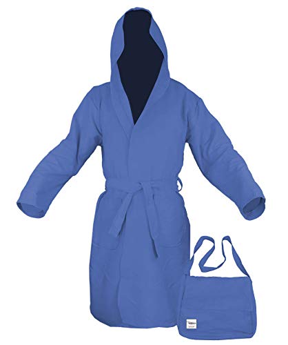 Tex family Technischer Bademantel PODDY aus Mikrofaser, hellblau, komplett mit Rucksack, hellblau, XXL von tex family