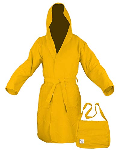 Tex family Technischer Bademantel PODDY aus Mikrofaser Gelb - S von tex family