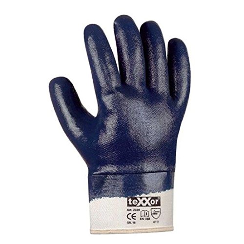 texxor 1 Paar Arbeitshandschuhe Nitrilhandschuhe blau 660 Schutzhandschuhe von texxor