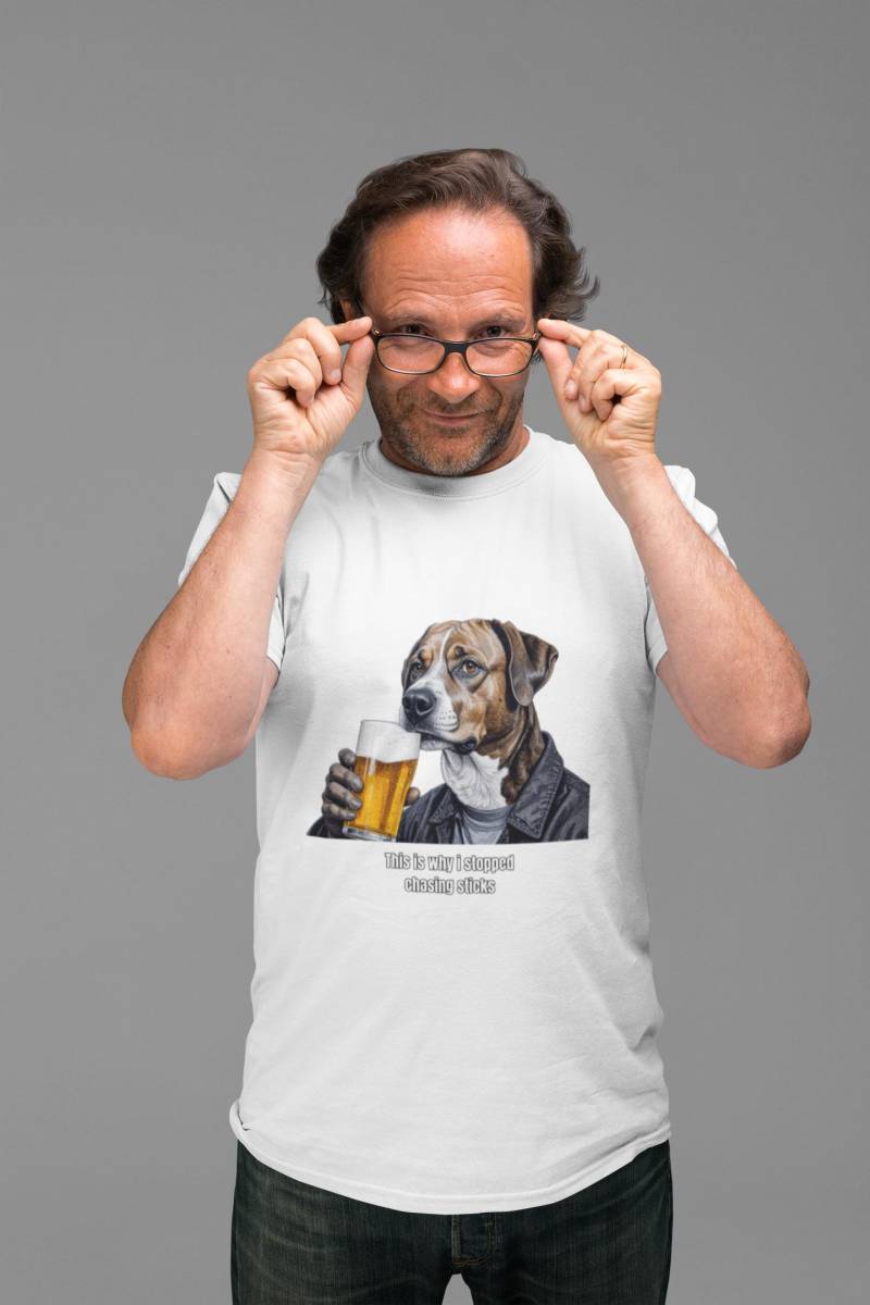 Witziges Hunde-Shirt Mit Bier - Männer T-Shirt Hund & Spruch von tgStudioAT