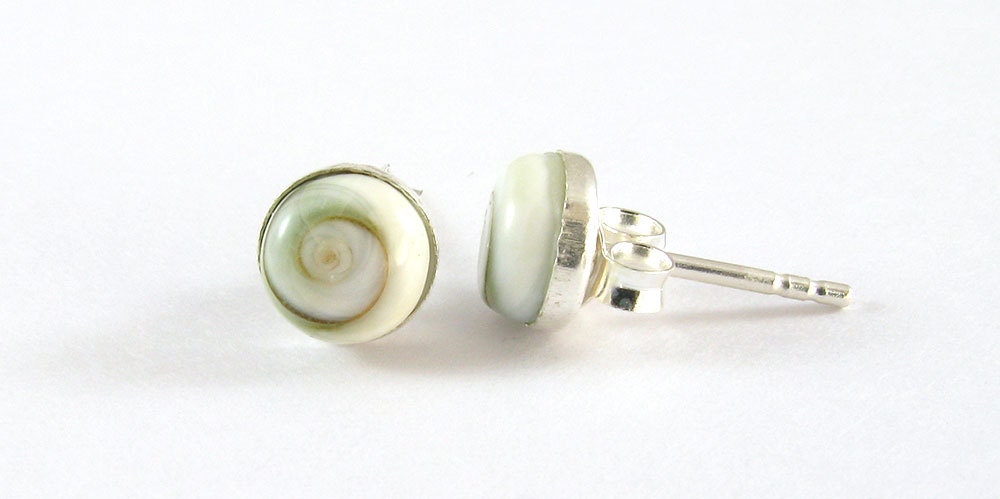 Shiva Eye Ohrstecker Ohrringe 6 Mm., With Silver Cup Ohrringe, Classic Organic Shiva Eye Ohrstecker Ohrringe 6 Mm., With Silver Cup Ohrringe, Classic Organic von thaimaker