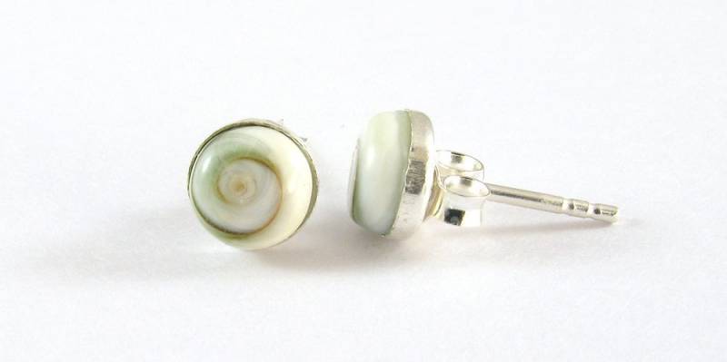 Shiva Eye Ohrstecker Ohrringe 6 Mm., With Silver Cup Ohrringe, Classic Organic von thaimaker