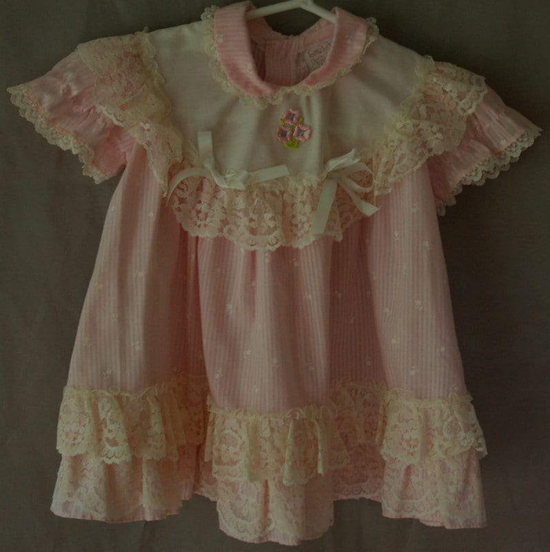 Baby Kleinkind Kleid 24 M Little Love Rosa Rüschen Schichten Spitze S/Floral von thatssogroovy