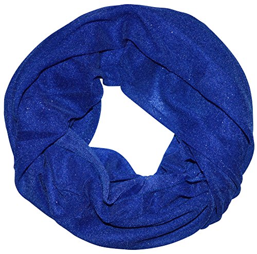 thb Richter Damen Glitzerschal Schlauchschal Loopschal Sommerschal mit Glitzer Strass Loop Tuch Tücher Schals (Blau-2#) von thb Richter