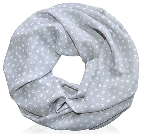 Loopschal Schlauchschal mit Maritim muster Schal Rundschal Weich Soft Anker Beacon Leuchtturm Rettungsring Anchor Nautisch Halstücher (Frühling & Sommer-07#) von thb Richter