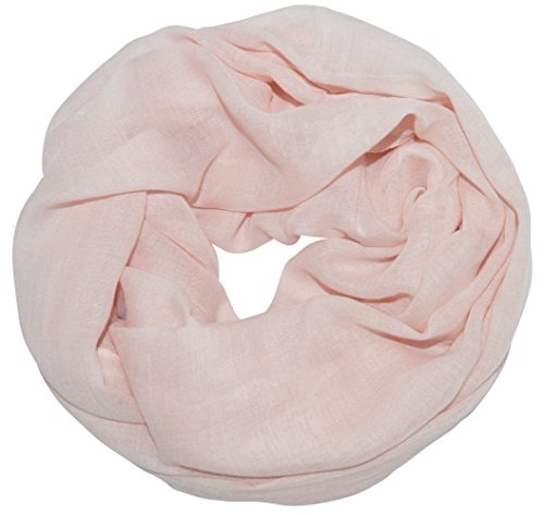 thb Richter Damen Loopschal Schlauchschal Rundschal unifarben einfarbig basic Frühling Sommer Uni Farben (Rosa) von thb Richter