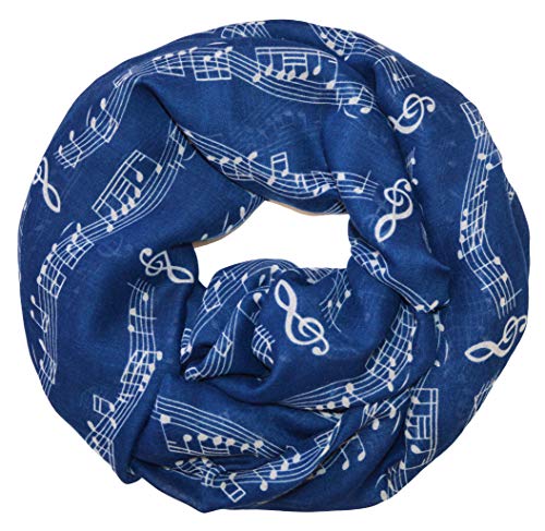 thb Richter Damen Schlauchschal Musiknoten Musik Rundschal Notenschlüsse Loopschal Kunst (navy) von thb Richter