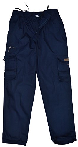 thb Richter Herren Cargohose Freizeithose Cargo Lang Hose Pants Trousers Casual (XL, Navy) von thb Richter