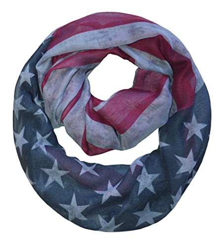 thb Richter Loopschal Amerika/USA Flagge Loop Schal Halstuch Schlauchschal Rundschal Vintage Stars and Stripes Blaugrau von thb Richter