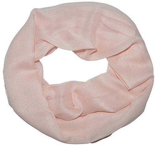 thb Richter Loopschal Schlauchschal Rundschal unifarben einfarbig basic Frühling Sommer Uni Farben Leicht (Rosa) von thb Richter