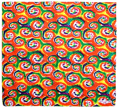 thb Richter Multifunktionstuch Bandana Nickitücher Halstuch Kopftuch Zimmermanns- und Richtfesttücher 100% Cotton Mund-Nasen-Bedeckung Rad Outdoor Schweißtuch Stirnbänder (Regenbogenfarben-5#) von thb Richter