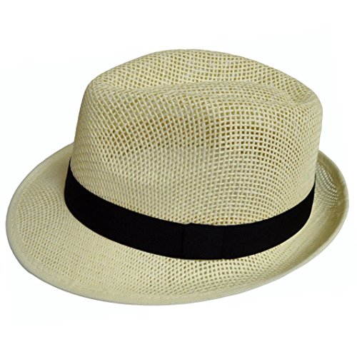 thb Richter Panamahut Strandhut Panama Hut Hat Urlaubshut Sommerhut Erntehut Strohhut Hüte Damen/Herren (Creme) von thb Richter