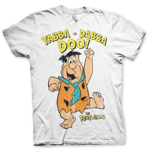 Yabba-Dabba-DOO Official T-Shirt (Weiß), Medium von the flintstones