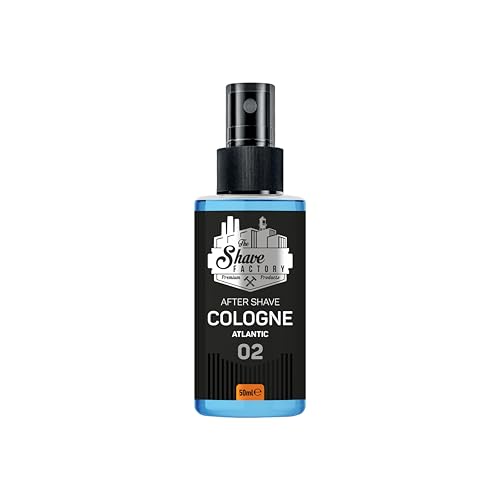 THE SHAVE FACTORY Aftershave-Kölnischwasser – Atlantic 50ml – Zitrisch-Aquatischer & Holzig-Duft für Männer – Belebender Aftershave-Splash – Beruhigt Rasurreizungen & Spendet Feuchtigkeit von the shave factory