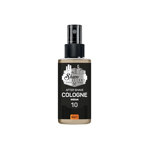 THE SHAVE FACTORY Aftershave-Kölnischwasser – Indian 50ml – Exotischer Zitrus- & Holzig-Duft für Männer – Kräftiges & Belebendes Aftershave – Beruhigt die Haut & Spendet Feuchtigkeit von the shave factory