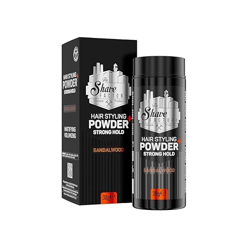 THE SHAVE FACTORY Haarstyling-Puder – Sandelholz 30g – Mattes Volumen- & Texturpuder für Männer – Starker Halt, Flexibler Style, Langanhaltendes Finish – Professionelles Friseurprodukt von the shave factory