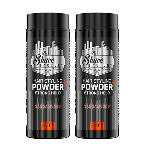 The Shave Factory Hair Styling Powder 30g Haar Styling Puder Strong | Volumenpuder Männer Styling | für den lässigen Look | entspanntes Styling für Ihn | Einfaches Styling (2 Packungen Strong) von the shave factory