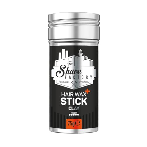 THE SHAVE FACTORY Haarwachs-Stick Clay 75g – Starkes Haltwachs für Männer – Langanhaltendes Styling, Glattes Finish & Frizz-Kontrolle – Nicht Fettend, Professionelle Barbierformel für Alle Haartypen von the shave factory