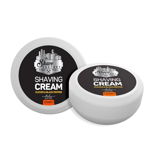 The Shave Factory Shaving Cream - Shaving Cream für Men, Shave Cream, Shaving Cream Suitable for All Skin Types, Made in Italy - 125 ml (4,22 Fl. Oz) (Cloves & Black Pfeffer) von the shave factory