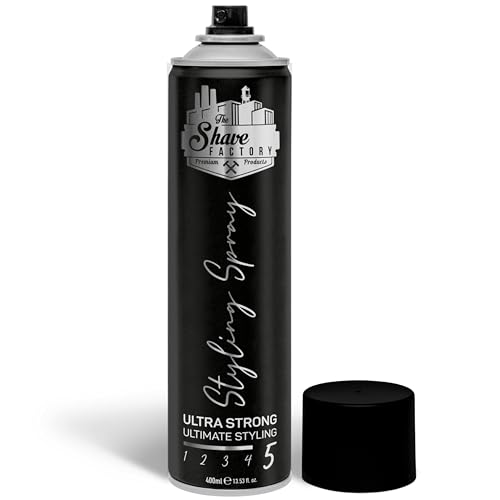THE SHAVE FACTORY Ultra Strong Styling Spray für Herren 400ml – Lang anhaltender Halt und maximale Kontrolle – Sicheres, schuppenfreies Styling für alle Haartypen von the shave factory