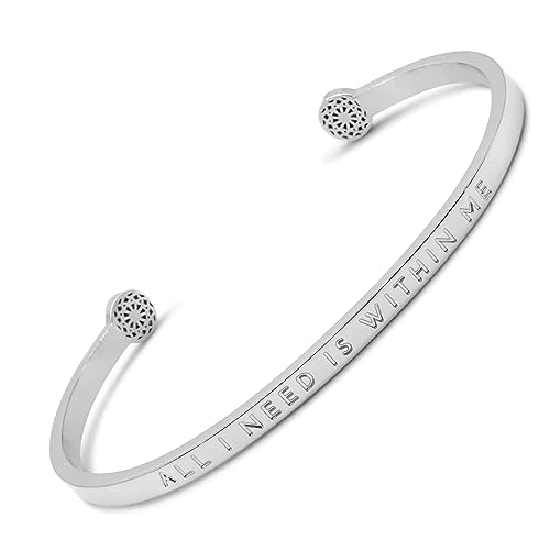 SIMPLE PLEDGE | All I Need is Within Me Armreif | Armband Damen mit Gravur in Silber, Gold, Roségold | Perfekt als Schmuck Geschenk | Blindgravur von the simple pledge