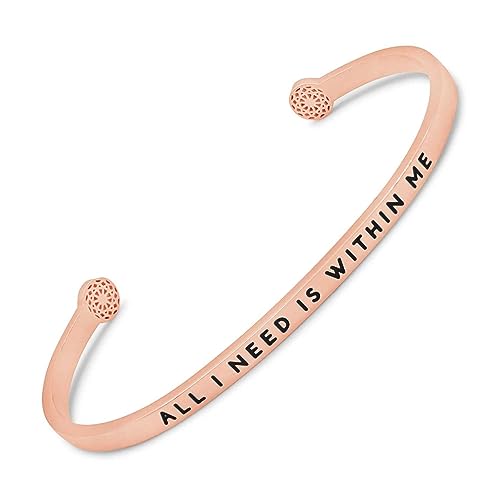 SIMPLE PLEDGE | All I Need is Within Me Armreif | Armband Damen mit Gravur in Silber, Gold, Roségold | Perfekt als Schmuck Geschenk | Schwarze Gravur von the simple pledge