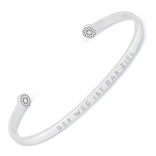 SIMPLE PLEDGE | Der Weg ist das Ziel Armreif | Armband Damen mit Gravur in Silber, Gold, Roségold | Perfekt als Schmuck Geschenk | Blindgravur von the simple pledge