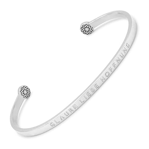 SIMPLE PLEDGE | Glaube Liebe Hoffnung Armreif | Armband Damen mit Gravur in Silber, Gold, Roségold | Perfekt als Schmuck Geschenk | Blindgravur von the simple pledge