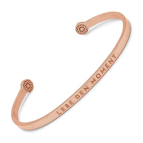 SIMPLE PLEDGE | Lebe den Moment Armreif | Armband Damen mit Gravur in Silber, Gold, Roségold | Perfekt als Schmuck Geschenk | Blindgravur von the simple pledge