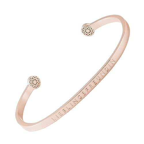 SIMPLE PLEDGE | Lieblingsfreundin Armreif | Armband Damen mit Gravur in Silber, Gold, Roségold | Perfekt als Schmuck Geschenk | Blindgravur von the simple pledge