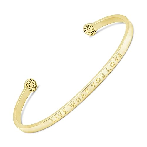 SIMPLE PLEDGE | Live What You Love Armreif | Armband Damen mit Gravur in Silber, Gold, Roségold | Perfekt als Schmuck Geschenk | Blindgravur von the simple pledge
