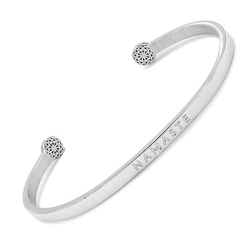 SIMPLE PLEDGE | Namaste Armreif | Armband Damen mit Gravur in Silber, Gold, Roségold | Perfekt als Schmuck Geschenk | Blindgravur von the simple pledge