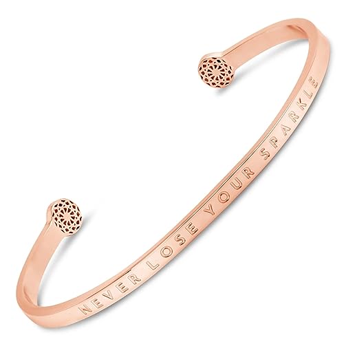 SIMPLE PLEDGE | Never Lose Your Sparkle Armreif | Armband Damen mit Gravur in Silber, Gold, Roségold | Perfekt als Schmuck Geschenk | Blindgravur von the simple pledge