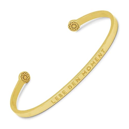 SIMPLE PLEDGE | Lebe den Moment Armreif | Armband Damen mit Gravur in Silber, Gold, Roségold | Perfekt als Schmuck Geschenk | Blindgravur von the simple pledge