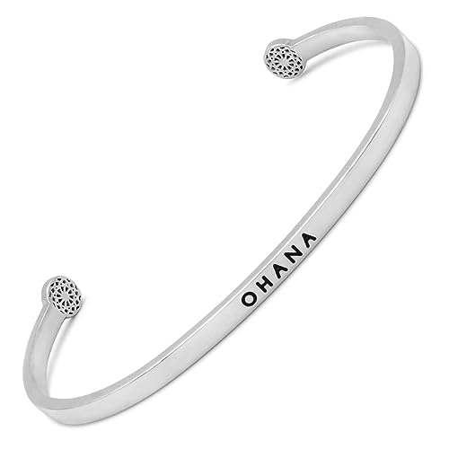 SIMPLE PLEDGE | Ohana Armreif | Armband Damen mit Gravur in Silber, Gold, Roségold | Perfekt als Schmuck Geschenk | Schwarze Gravur von the simple pledge