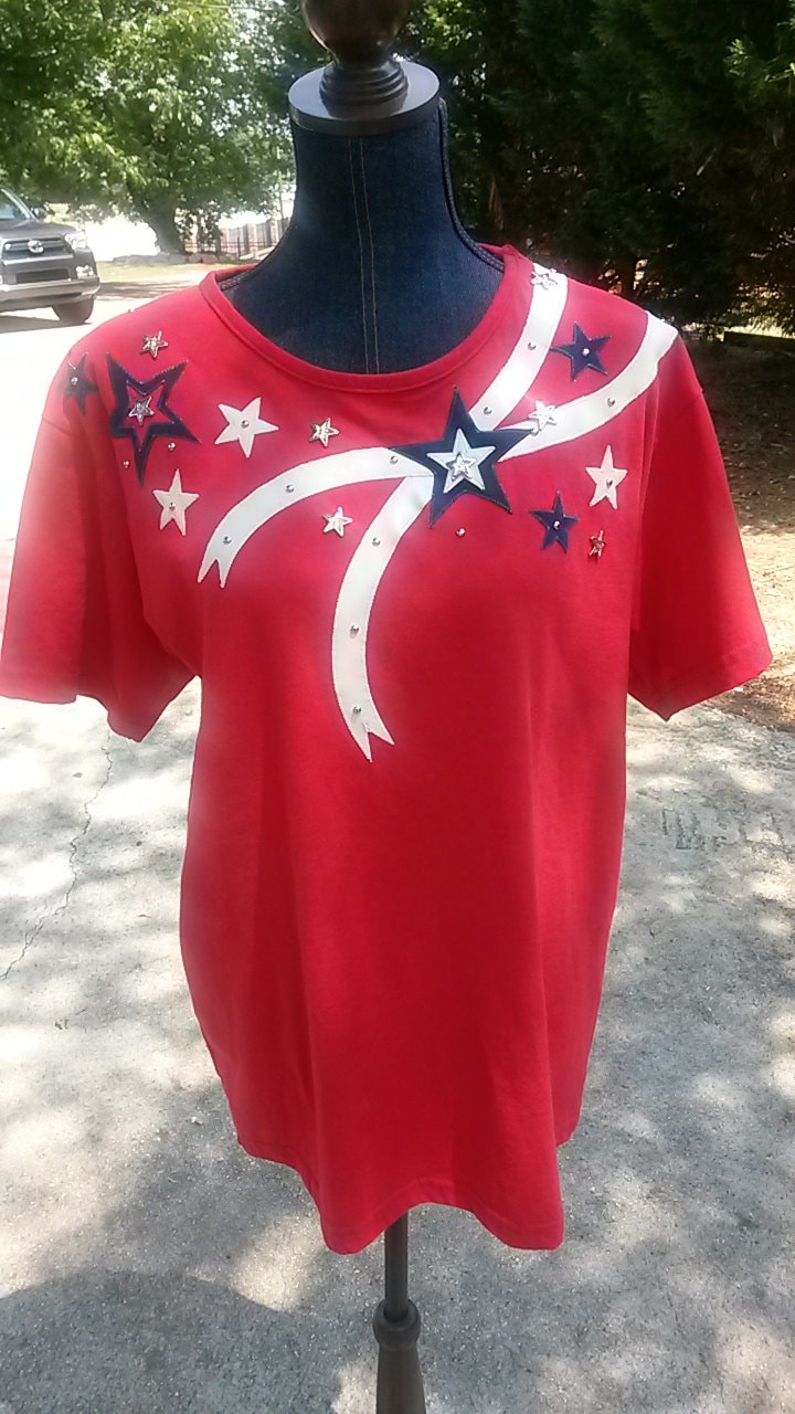 Rot/Weiß/Blau Vintage T-Shirt Von Charlotte/Made in Usa von theBlondeGazelle