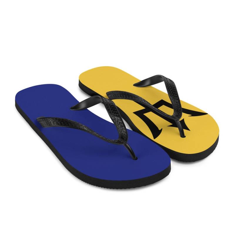 Barbados Caribbean Island Thong Sandal-Adult Flip Flops Life, Flag For Barbadian Pride Vacay Flip-Flops von theHouseofLux