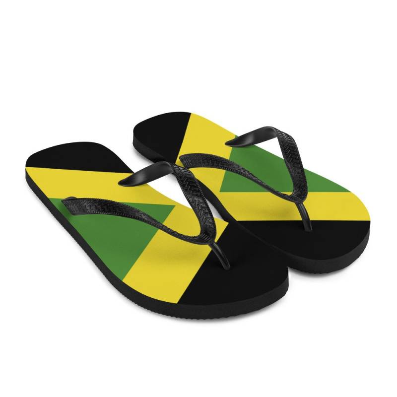 Jamaika Karibik Insel Thong Sandale - Erwachsene Flip Flops Island Life, Flagge Forjamaican Pride Vacay Flip-Flops von theHouseofLux