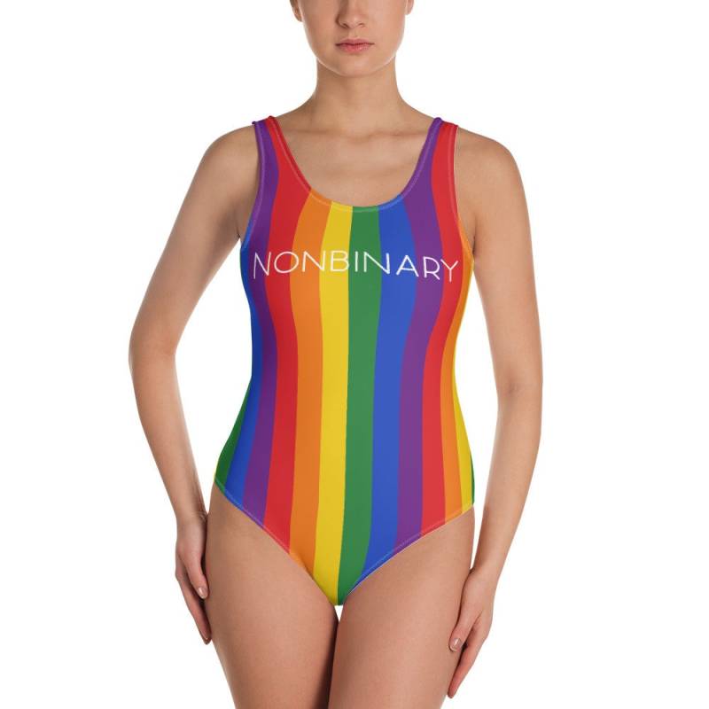 Pride Flag Non-Binary One-Piece Swimsuit-Pride Lover Bathing Suit lbgtq Rights Month Stolz Nicht Binär Swim von theHouseofLux